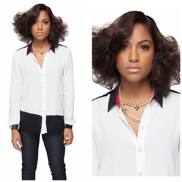 Shadow Shirt, silk button down Top - Picture 2 of 5